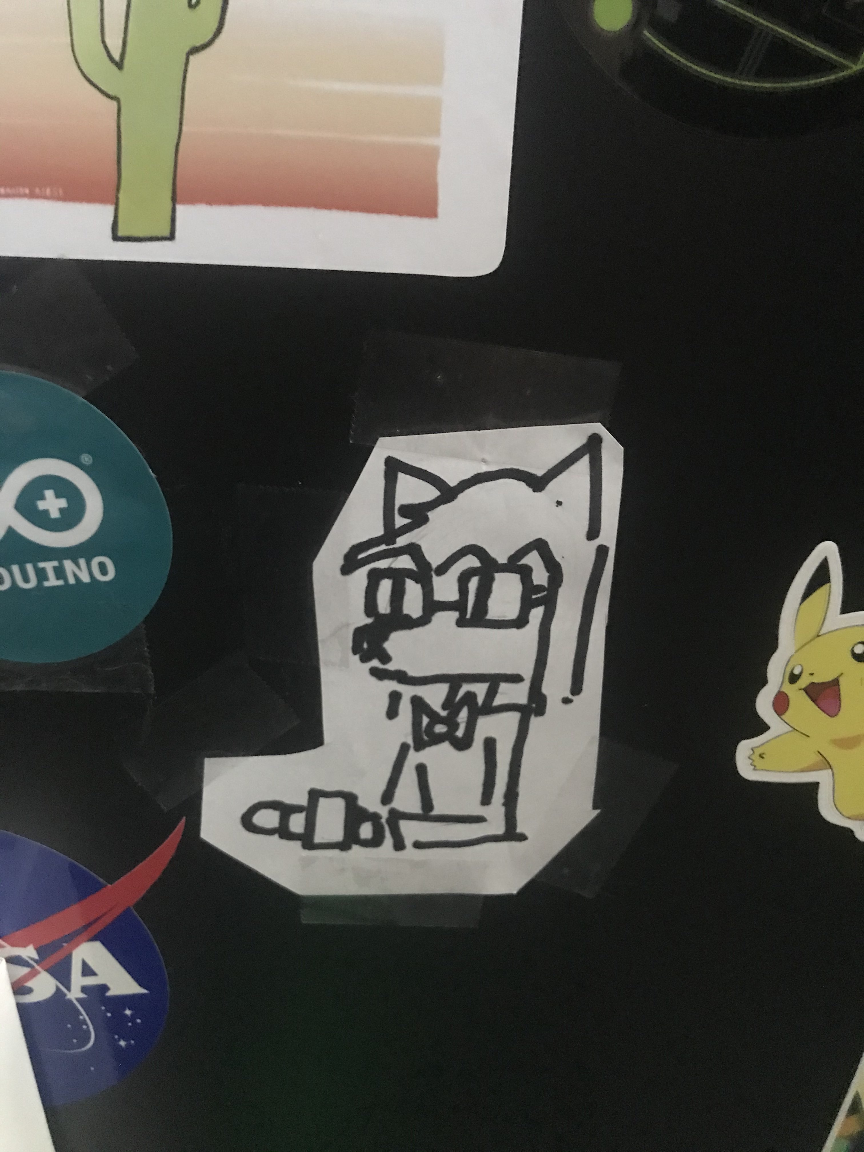 The host's puppet taped to my computer case
